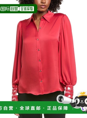 自营Ramy Brook Milca Blouse - Red 泡泡袖美国直发奥莱
