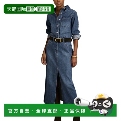 自营Reiss Terra牛仔中长款连衣裙-靛蓝色 美国奥莱直发