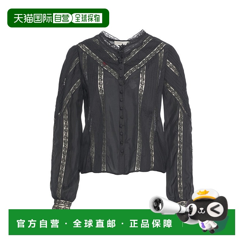 自营loveshackfancyAralina' Silk Blouse - grey 美国奥莱直发