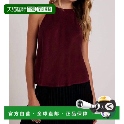 自营 bella dahl深紫红色斜纹吊带上衣 - 深紫红色 美国奥莱直发