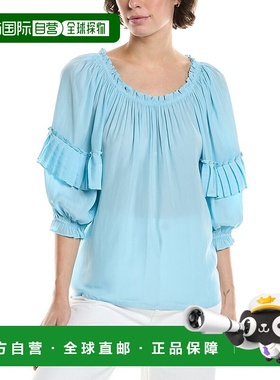 自营 ramy brook拉米 布鲁克 上衣 - 蓝色 美国奥莱直发泡泡袖