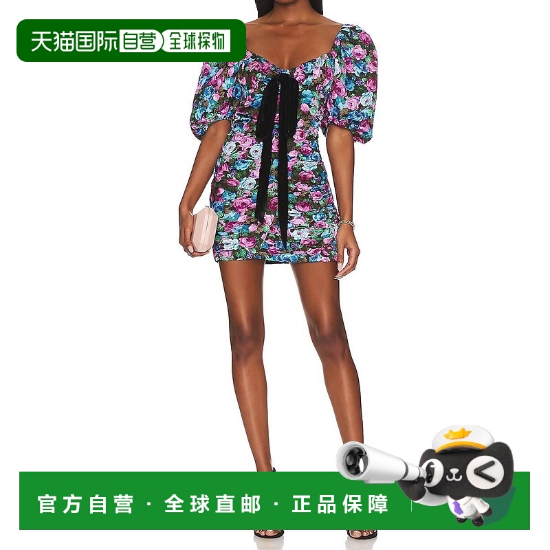 自营for love & lemons蓝色马利迷你连衣裙 美国奥莱直发