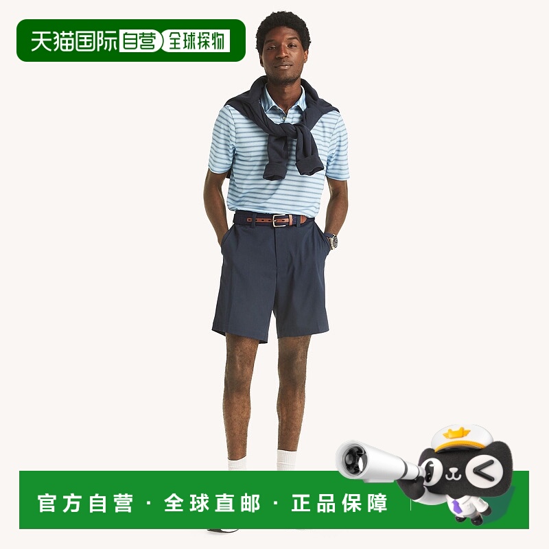 自营 Nautica男士8.5英寸Navtech修身短款-海军蓝 美国奥莱直发