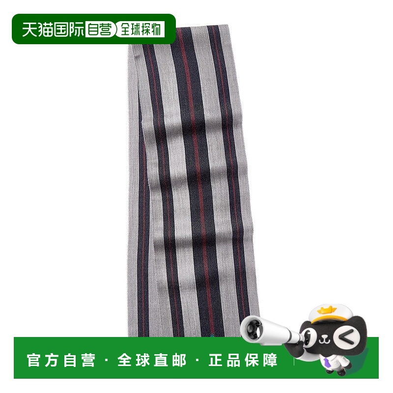 自营brooks brothers布鲁克斯兄弟条纹羊毛围巾-灰色 美国奥莱直