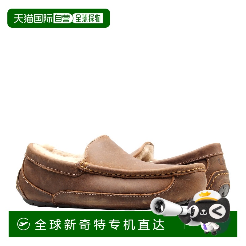 自营 UGG澳大利亚Ascot Leather Moccasin Tan男式拖鞋1103889-Ta