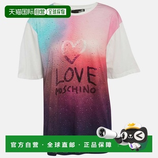 自营Love Moschino Pink Printed Jersey T-Shirt - white 美国奥