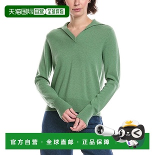 美国奥莱直发 绿色 自营 Vince羊毛和羊绒混纺翻领毛衣