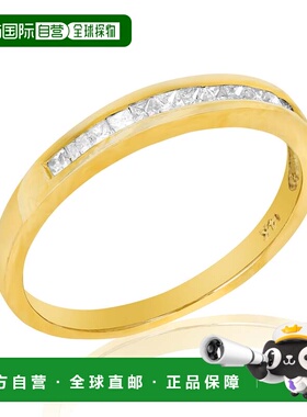 自营 vir jewels1/4 cttw 公主方形切割钻石结婚戒指 14K 黄金通