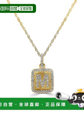 自营 sabrina14k 金和钻石初始项链 - 黄色 m 美国奥莱直发吊坠