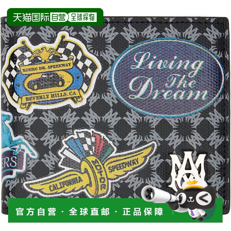 1h可退 香港直邮潮奢 AMIRI 男士 黑色 Station Patch 钱包 AMACB