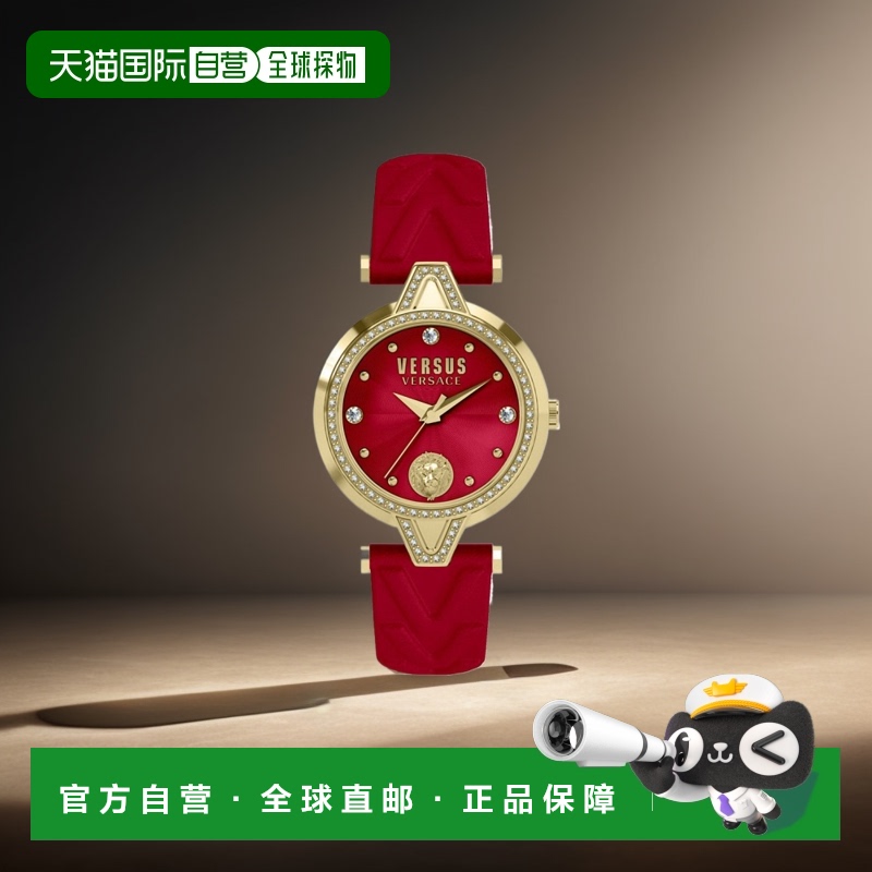 自营versus versaceV Versus 水晶表带手表 - 红色/金色/红色 美
