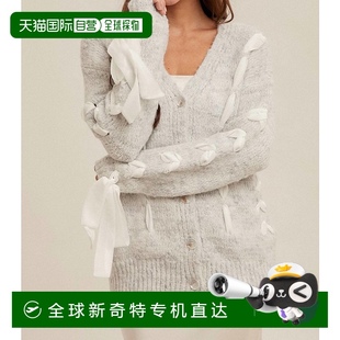 Down hem threadChiffon 自营 Cardigan Button Contrast
