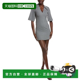 自营GANNI Drapey Melange Mini Dress - gray 美国奥莱直发