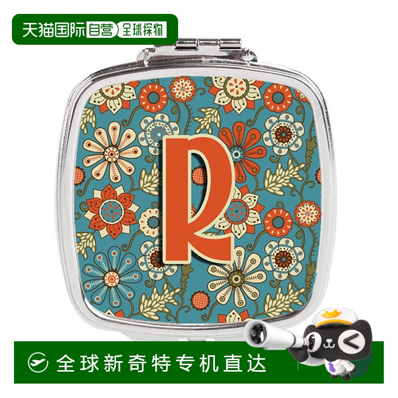 自营Carolines Treasures CJ2012-RSCM字母 R花复古蓝色小巧镜