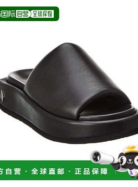 自营The Attico Mia Leather Flatform Sandal - black 美国奥莱