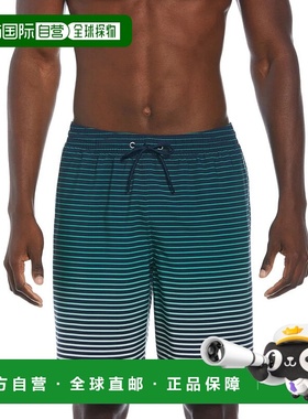 自营Nike Swim Trunks Men's  Navy Stretch Fade Stripe Drawstr