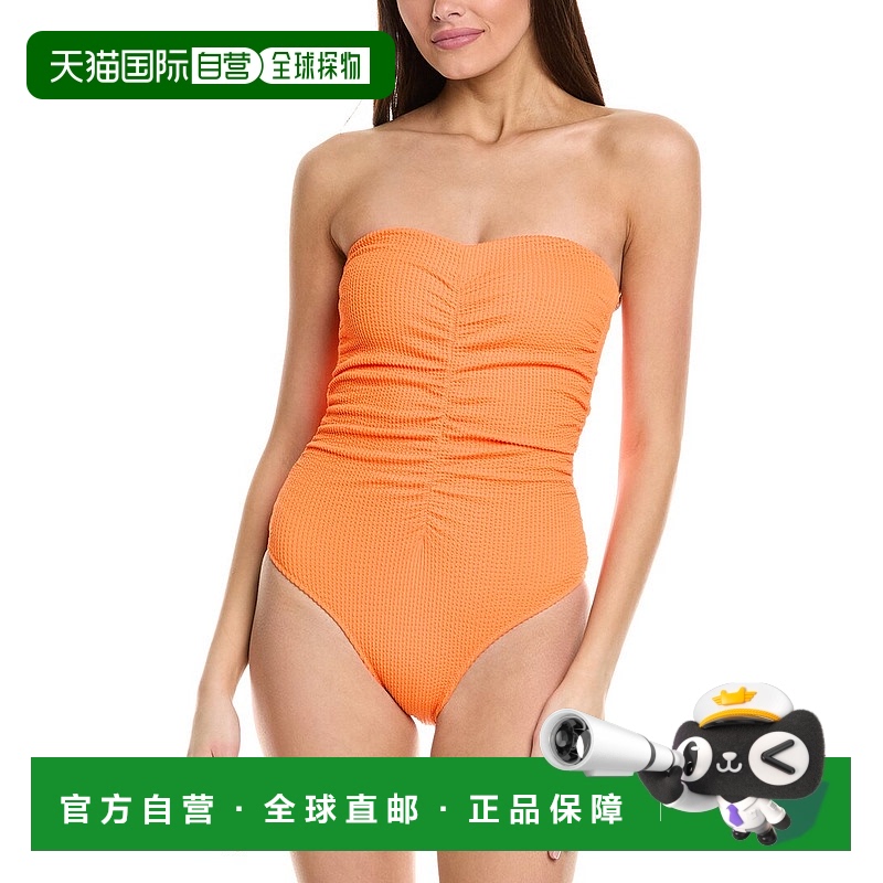 自营 Milly 褶饰连体衣 - 橙色 美国奥莱直发泳衣