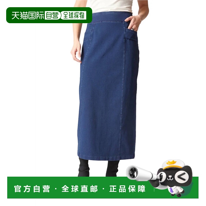 自营habitatWomen's Stonewash Straight Skirt In Denim - denim