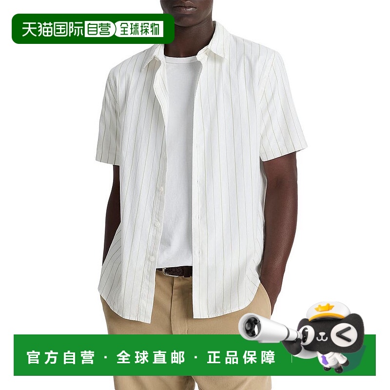 1h可退 【美国直邮】vince 男士 衬衫短袖条纹