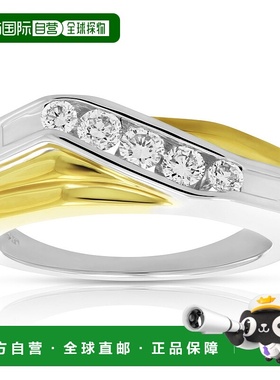 自营 vir jewels1/2 克拉男士 5 石 SI1 净度钻石戒指 14K 双色金