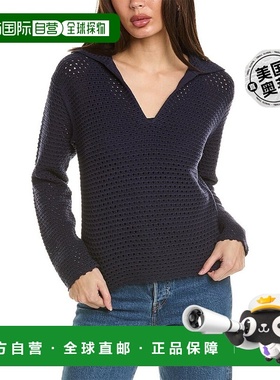 自营Vince 纹理 Baja 套头衫 - 蓝色 美国奥莱直发长袖针织衫