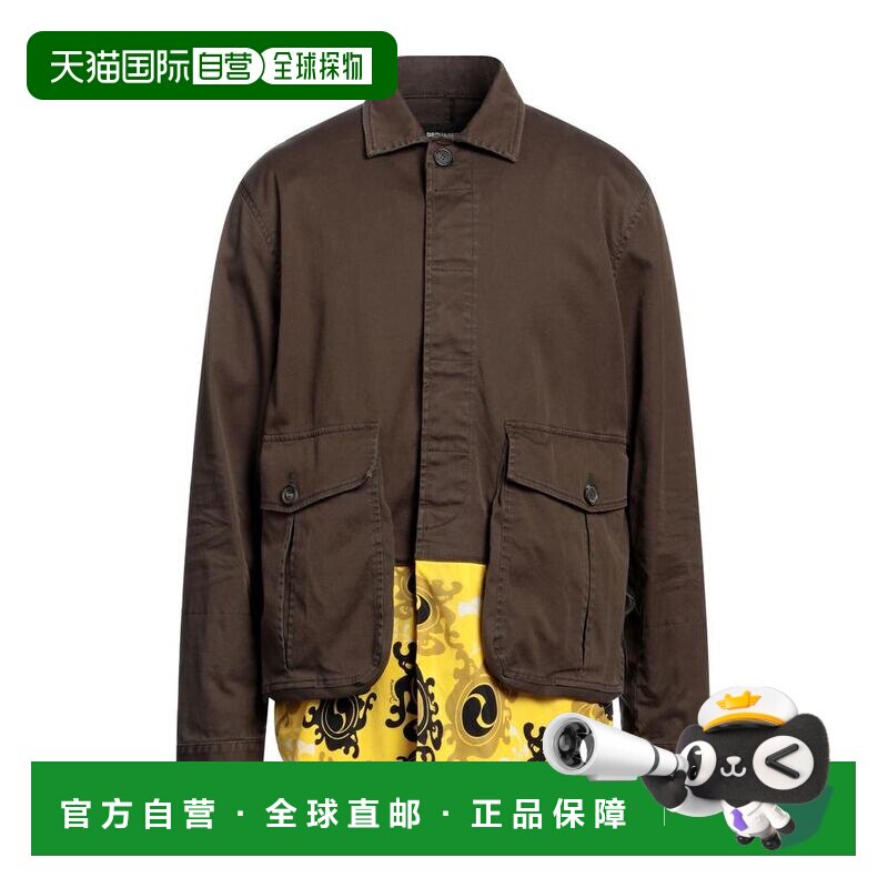1h可退 【美国直邮】Dsquared2男士外套牛仔单排扣连帽多口袋休闲图片