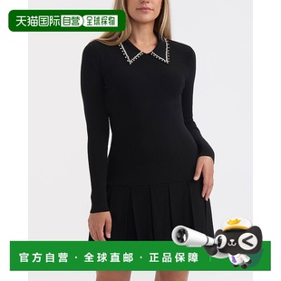 黑色 自营Ellen 饰领针织连衣裙 装 美国奥莱直发 Tracy女式