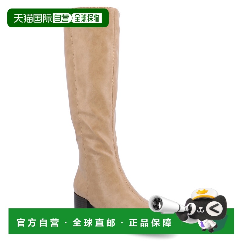 自营journee collectionJournee女式Devri宽小腿靴-棕褐色 美国奥