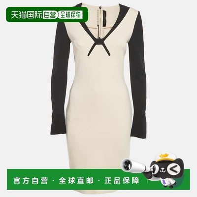 自营Roland Mouret Cream Stretch Crepe Knee-Length Dress - cr
