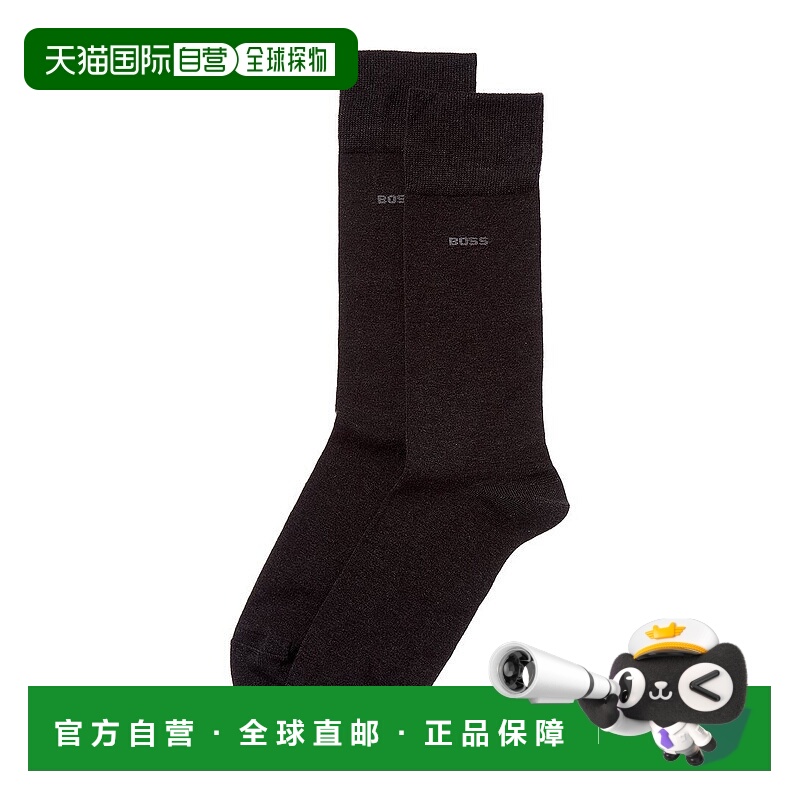 自营Hugo Boss 2pk Tom Socks - black 美国奥莱直发袜子堆堆袜
