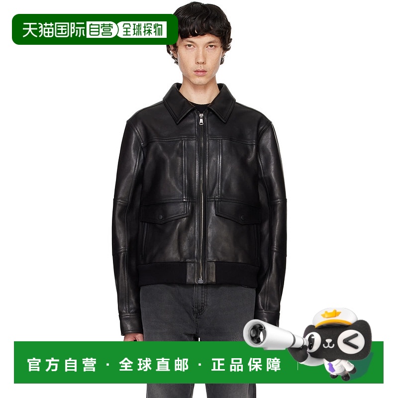 香港直邮潮奢 Balmain 巴尔曼 男士 黑色 2 Pocket 皮革夹克 DH0T