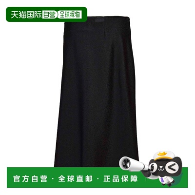 自营jil sanderBlack Viscose Flared Midi Skirt - black 美国奥