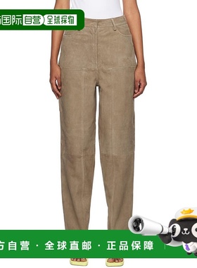 1h可退 【美国直邮】REMAIN Birger Christensen 棕色锥形皮裤