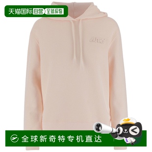 美国奥莱直 自营 autry连帽运动衫 带标志刺绣和松紧边缘 粉红色