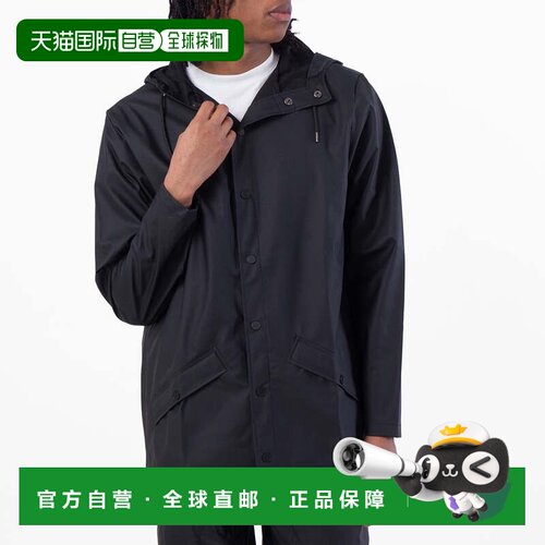 自营Rains Black Waterproof Hooded Rain Jacket - black 美国奥