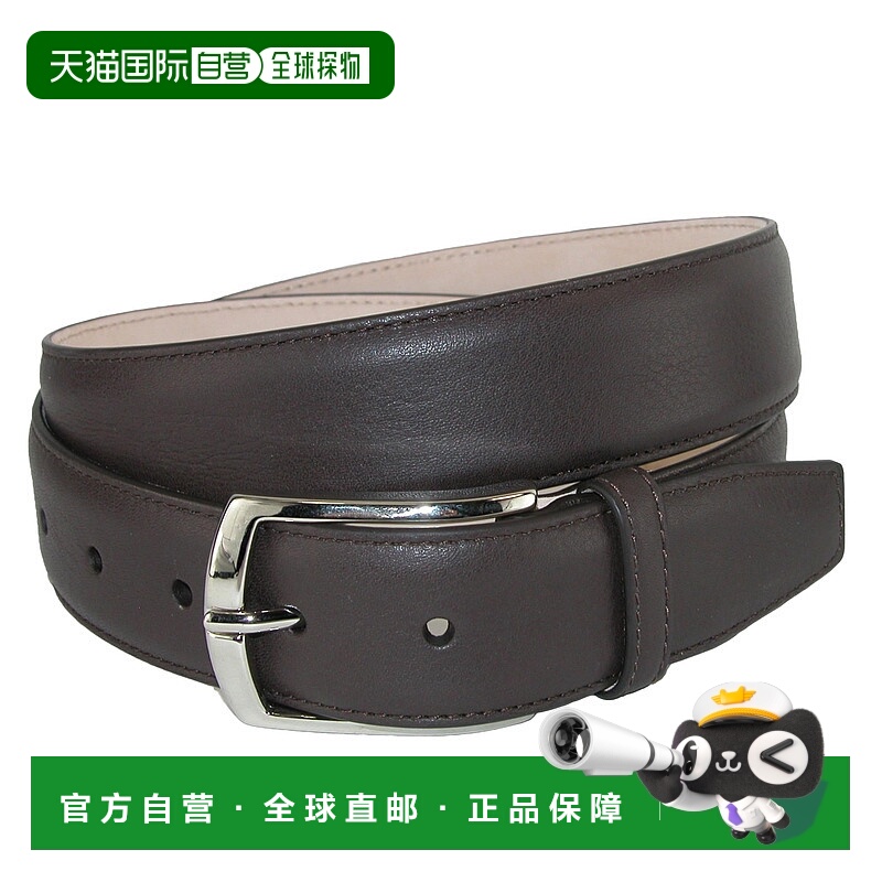 自营 crookhorndavis Borgo Boxcalf 纯色黄铜扣腰带 - 深棕色 美