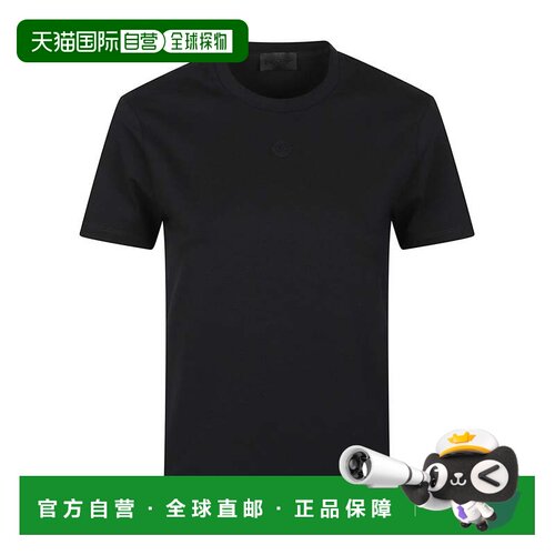 自营moncler短袖色调徽标棉质t恤-黑色 美国奥莱直发
