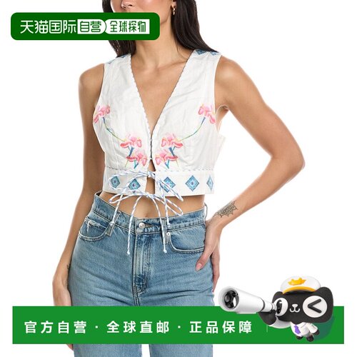 自营ALLISON刺绣Genevieve背心-白色 美国奥莱直发