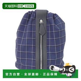 Canvas Nuit blue Pouch Leather Handbag Swift 自营Hermes