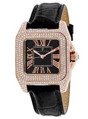 自营Christian Van Sant Women's Radieuse Black Rectangle 29mm