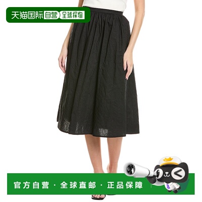 自营 Marimekko Meimi Mini Unikko Midi Skirt - black 美国奥莱