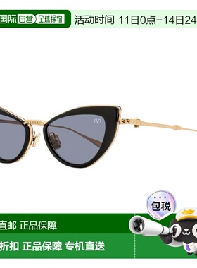 自营Valentino Women's Titanium Cat Eye Sunglasses VLS-102 A