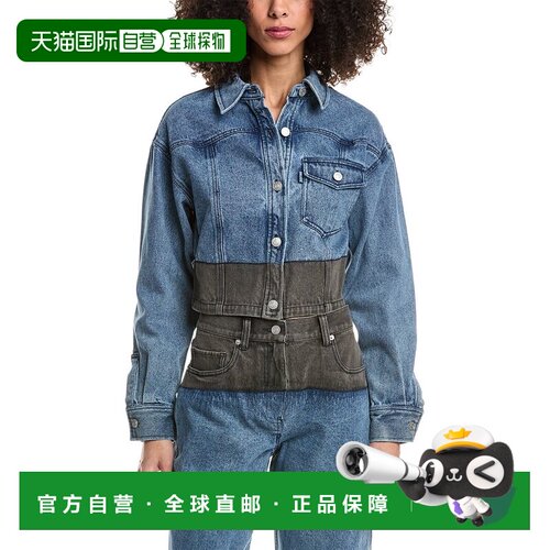 自营3.1 Phillip Lim Two-Toned Denim Cropped Shirt Jacket - b