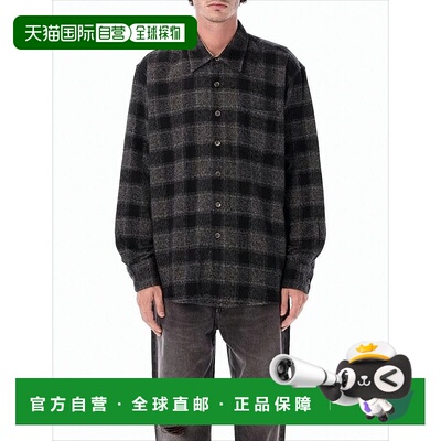 自营our legacyRelaxed Fit Checkered Long-Sleeve Shirt - whit