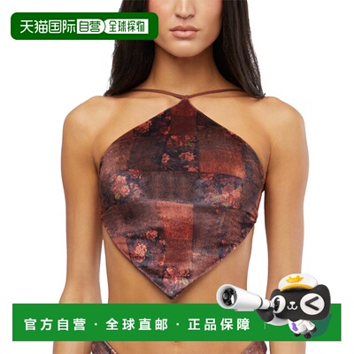 自营WeWoreWhat Bungee Bandana Top - brown 美国奥莱直发性感
