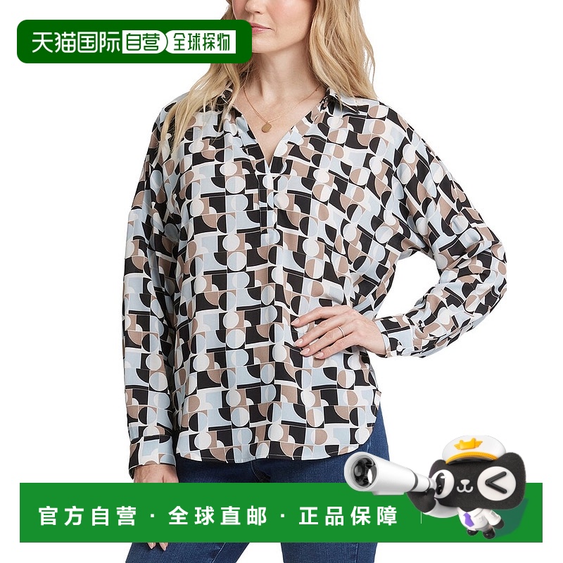 自营 NYDJ Becky Blouse - grey 美国奥莱直发