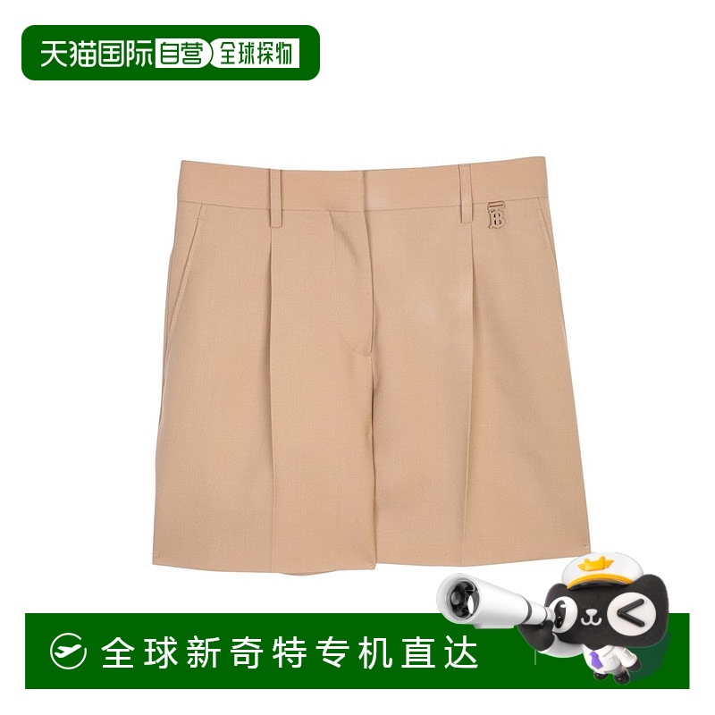 1h可退 香港直邮潮奢 Burberry 巴宝莉 女士 標誌細節褶皺短褲 80