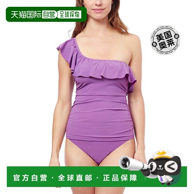 Profile by Gottex Tutti Frutti 一肩荷叶边 - 紫色 【美国奥莱