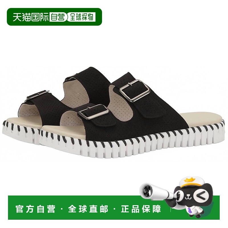 自营ilse jacobsen女式郁金香凉鞋，黑色 美国奥莱直发