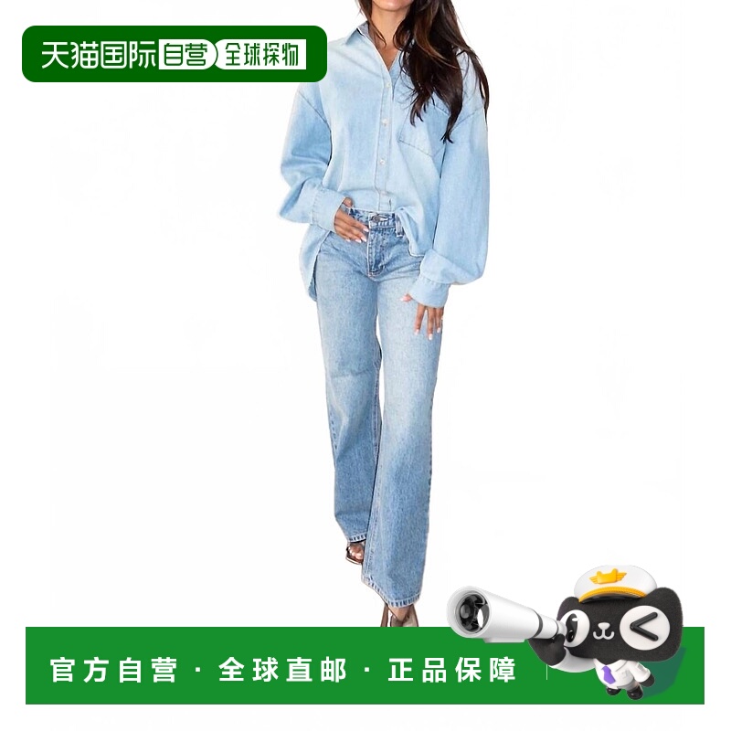 自营just black denim蓝色的Easy Does It直筒牛仔裤 美国奥莱直